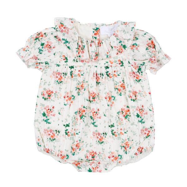 Agapi pink flower romper by C'era Una Volta