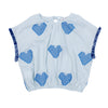 Blue heart top by Piccola Ludo