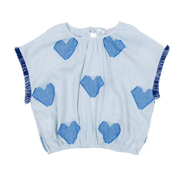 Blue heart top by Piccola Ludo