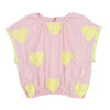 Neon heart pink top by Piccola Ludo