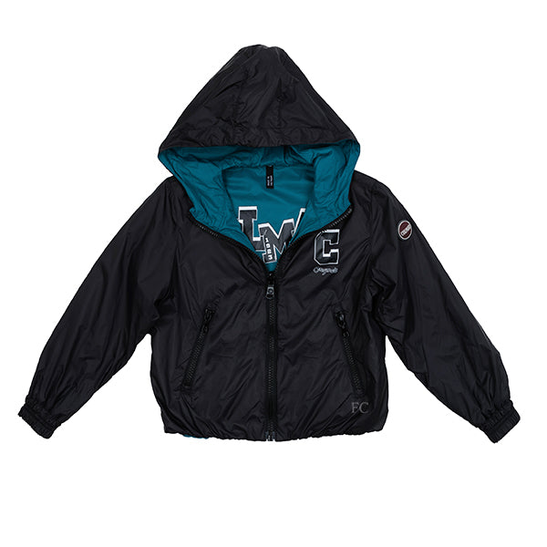 Bicolor black reversible hood jacket by Colmar