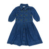 Embroidered flowers button denim dress by Porter