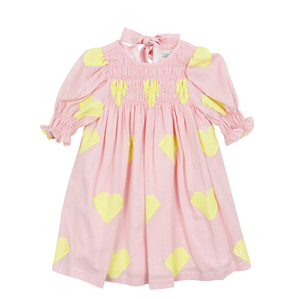 Neon heart pink dress by Piccola Ludo