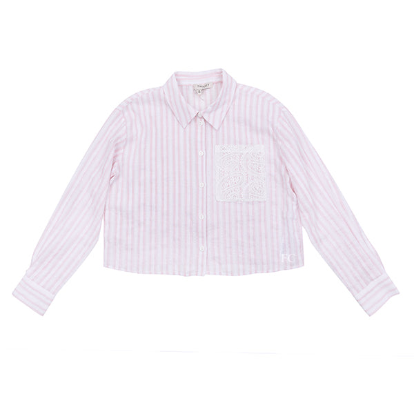 Stripe rose crochet pocket shirt by Twinset