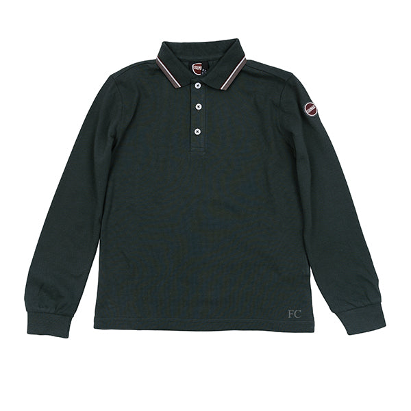 Long sleeve military green polo by Colmar