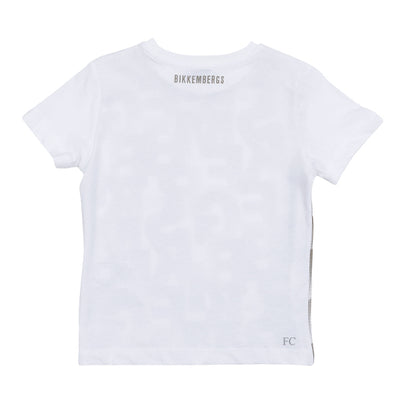 Faded letters white t-shirt by Bikkembergs