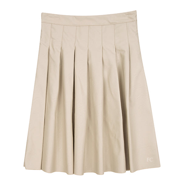 Cardiff taupe pleated skirt by Piccola Ludo