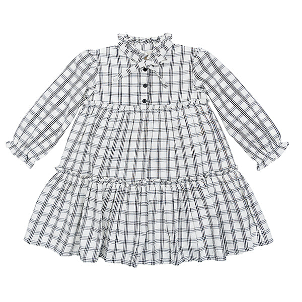 Garance cream twill check dress by Louis Louise