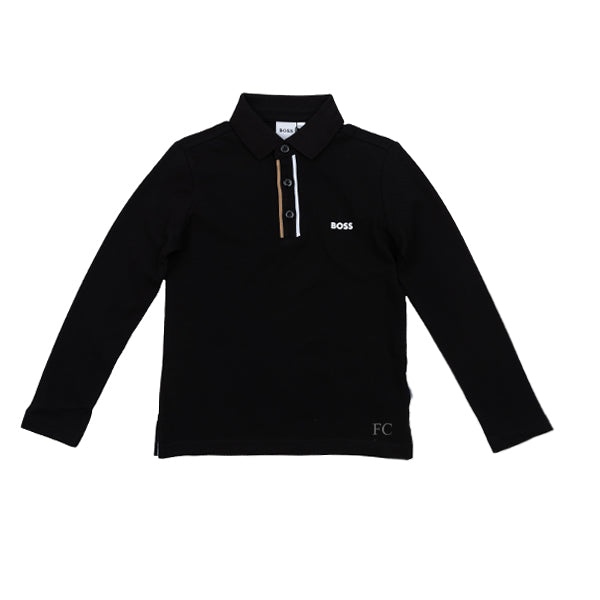 Long sleeve black polo by Boss