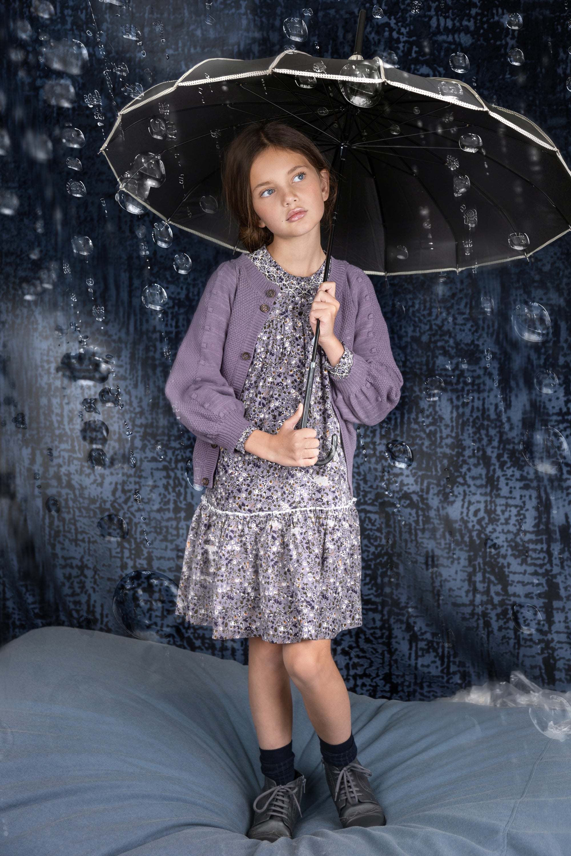 Dropped Shoulder Shirt and Smocked Shorts Pajama Set - Purple / S