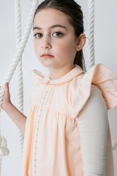 Special stitch trims collared dress by Noma