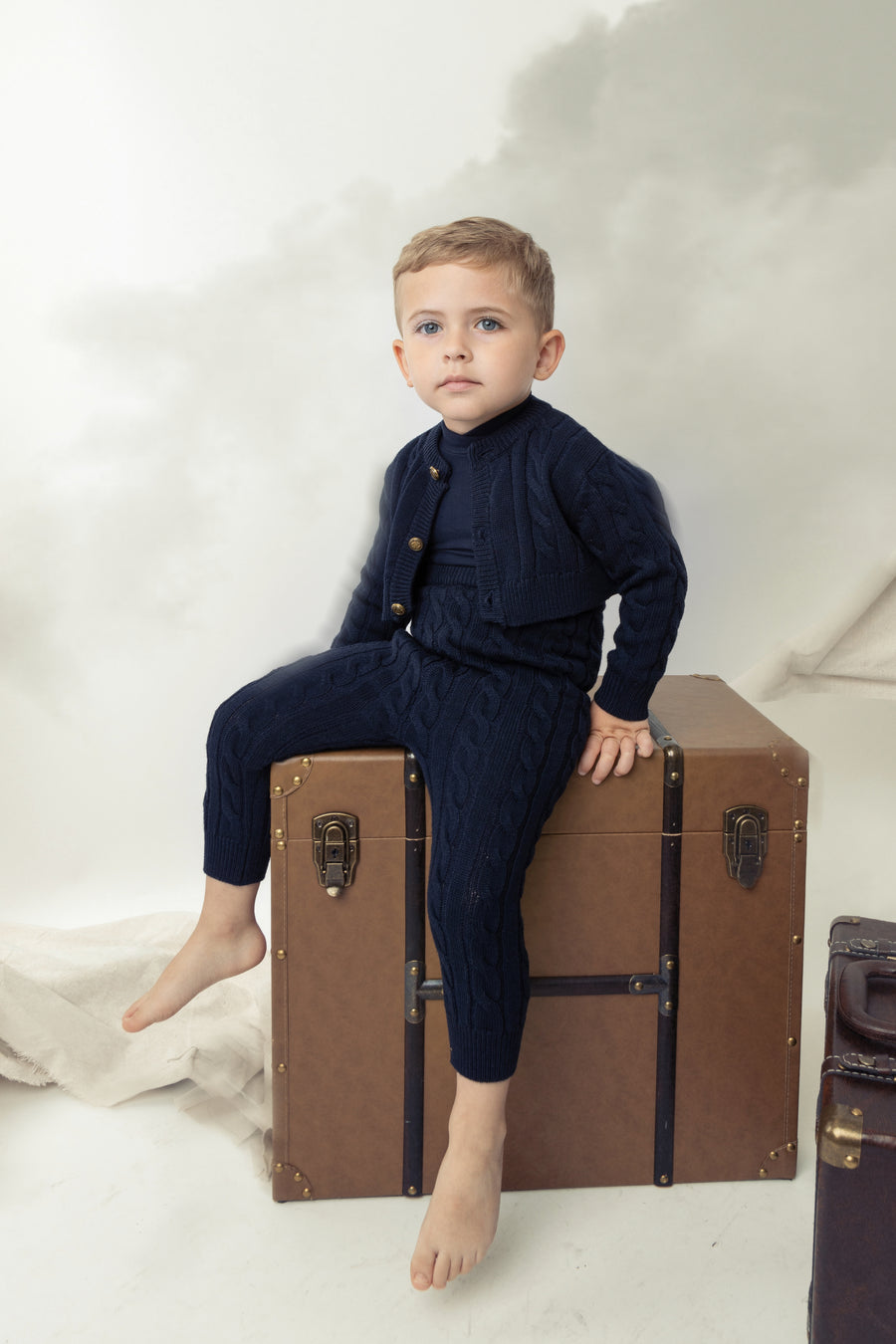 Cable knit navy 2 pc set by Belati