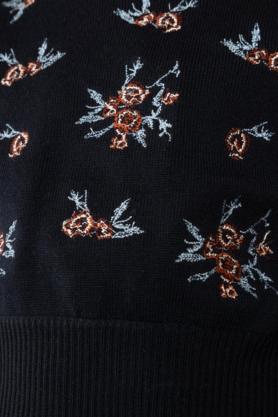 Cross stitch navy embroidered sweater by Belati