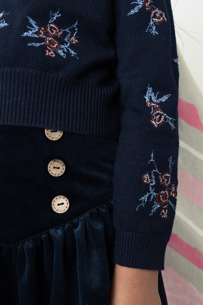 Cross stitch navy embroidered sweater by Belati