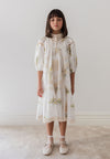 Doily applique spring voile dress by Petite Amalie