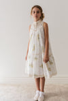 Doily applique sleeveless spring voile dress by Petite Amalie