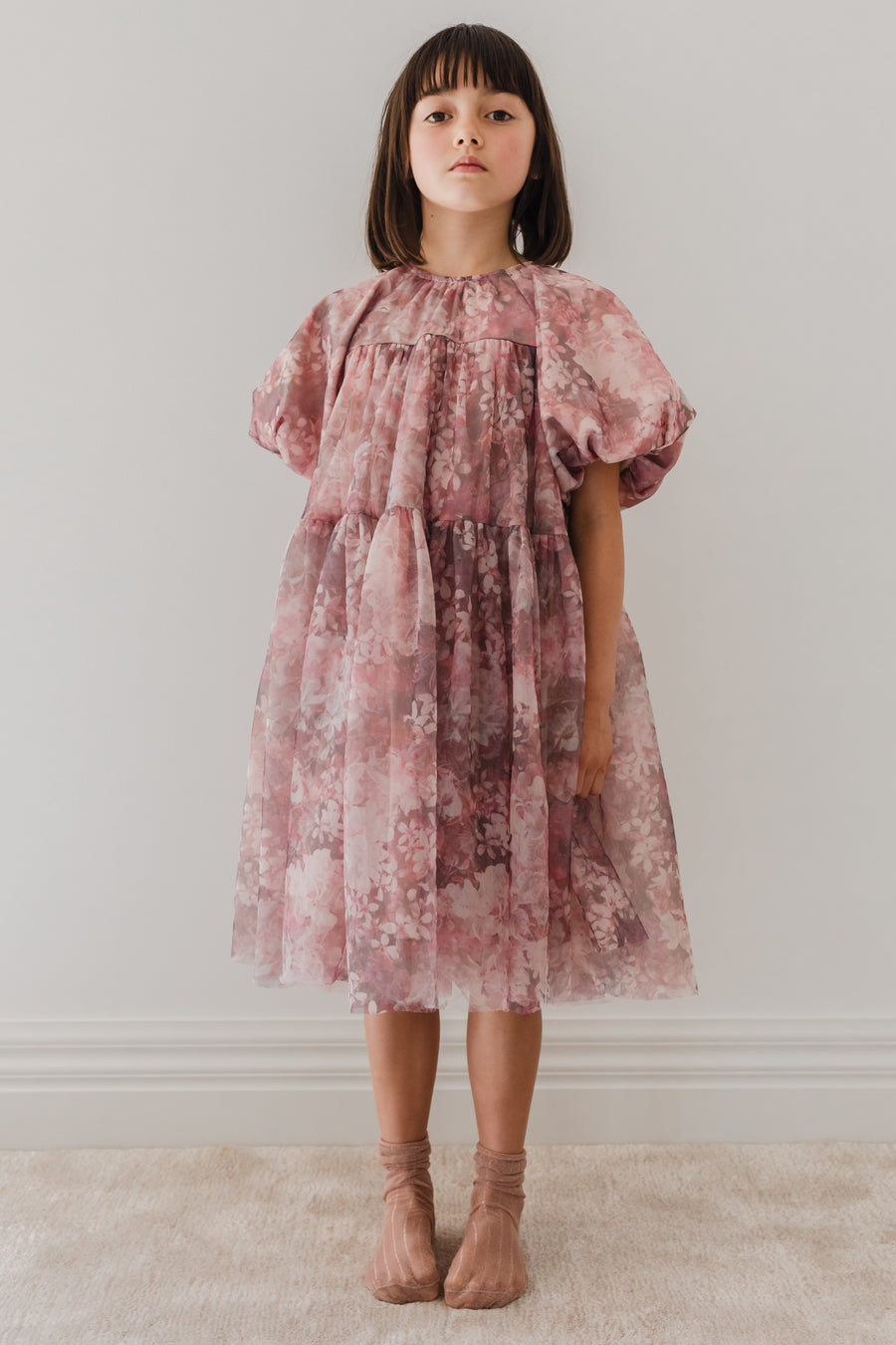 Hydrangea printed tulle dress by Petite Amalie