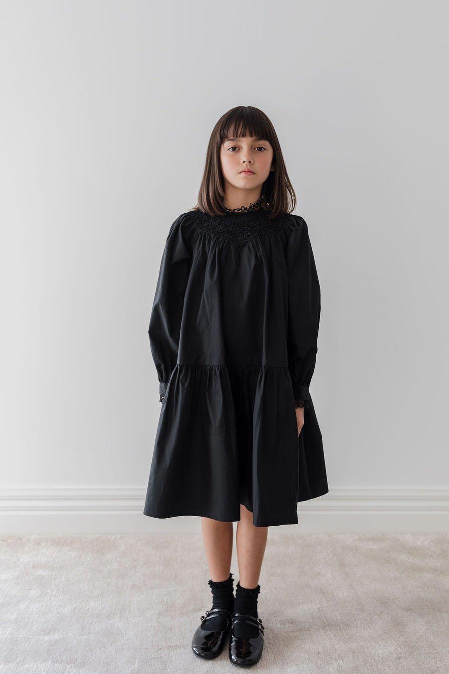 Poplin Applique short dress by Petite Amalie