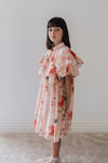 Peach peony linen collar dress by Petite Amalie