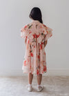 Peach peony linen collar dress by Petite Amalie