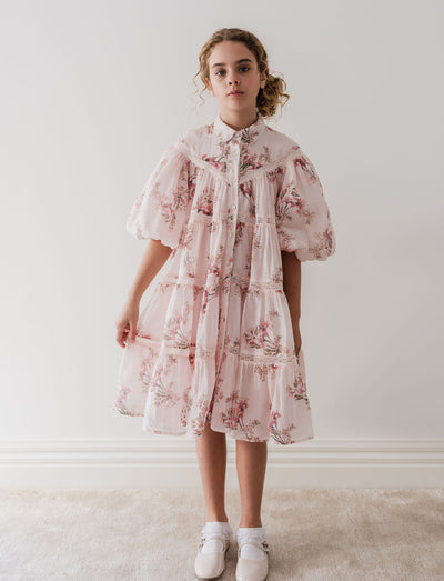 Blush orchid linen shirt dress by Petite Amalie