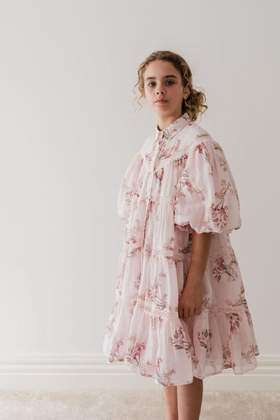 Blush orchid linen shirt dress by Petite Amalie