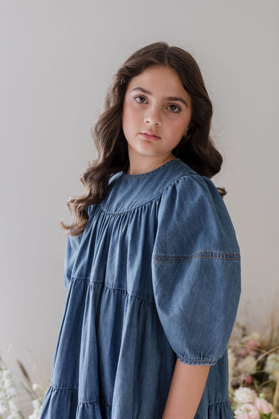 Full sleeves chambray smock dress by Steph