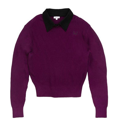 Removeable collared plum sweater by Luna Mae