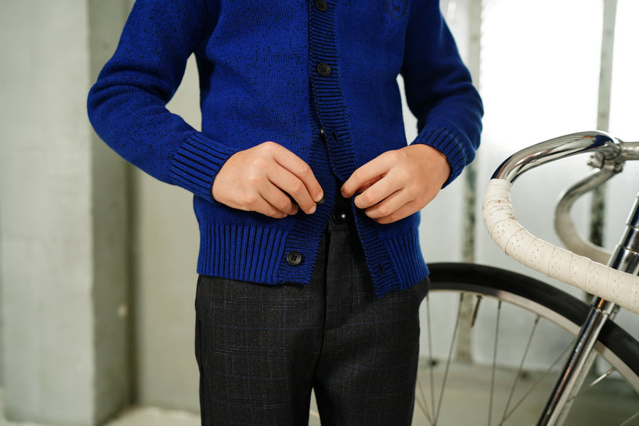 Eric blue Cardigan by Motu