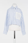 Stripe blue crochet pocket shirt by Twinset