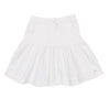 Lace trim white denim skirt by Steph