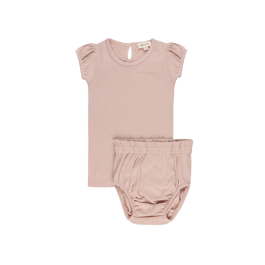 Amore pink/rose pointelle set by Ely's & Co