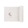 Embroidered flowers ivory velour blanket by Ely's & Co