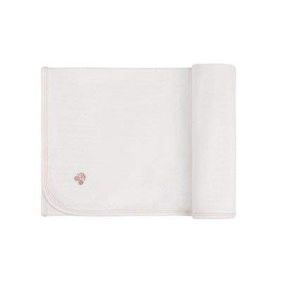 Cherry pointelle ivory/rose gold blanket by Ely's & Co