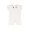 Embroidered collar ivory leaf romper by Ely's & Co