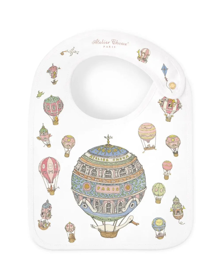 Hot air balloon satin bib by Atelier Choux