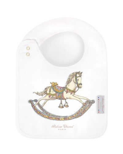 Rocking horse satin bib by Atelier Choux