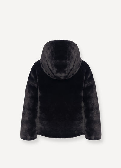 Reversible black fur coat by Colmar