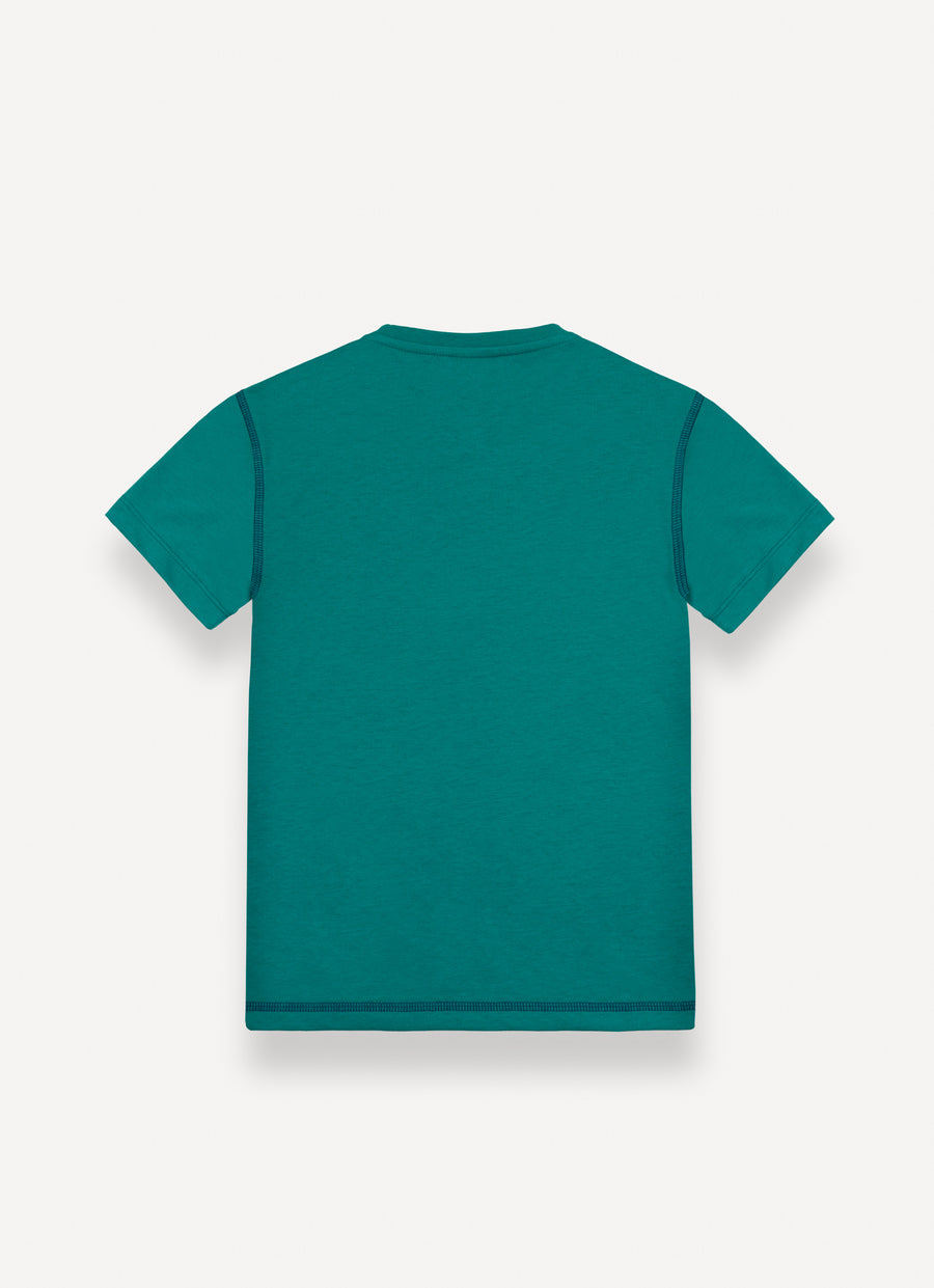 Contrast stitching teal t-shirt by Colmar