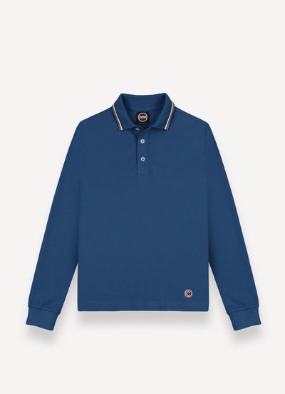 Long sleeve blue polo by Colmar