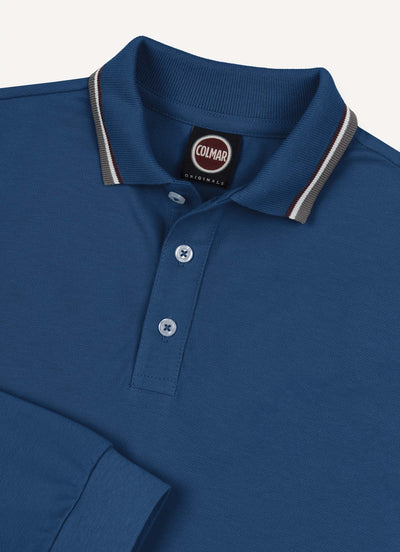 Long sleeve blue polo by Colmar