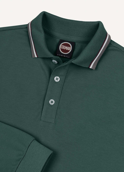 Long sleeve pine polo by Colmar