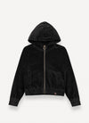 Velvet black zip up hoodie by Colmar