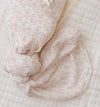 Vine pattern pink on ivory muslin swaddle by Ely's & Co