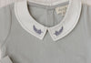 Embroidered collar blue leaf set by Ely's & Co