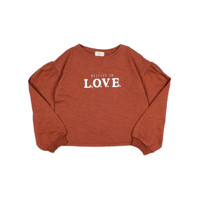 Love print rust t-shirt by Buho