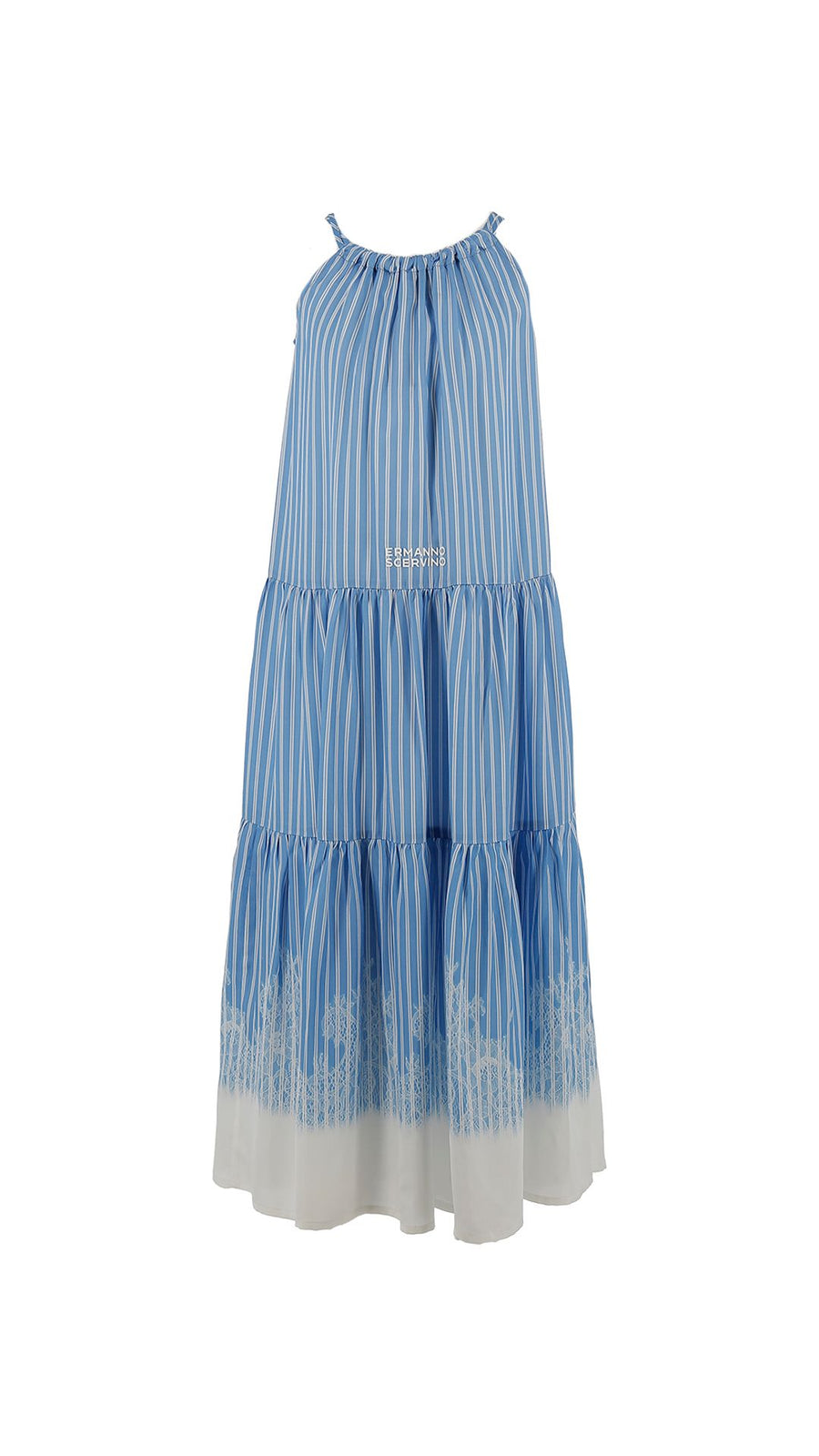 Satin stripe lace dress by Ermanno Scervino