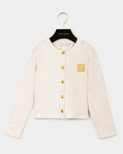 Gold buttons patch cardigan by Escada