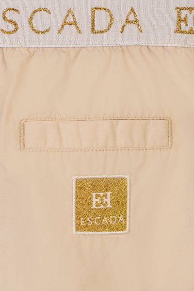 Pocket trim oatmeal logo waist skirt by Escada