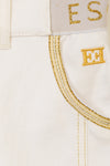 Pocket trim white logo waist skirt by Escada